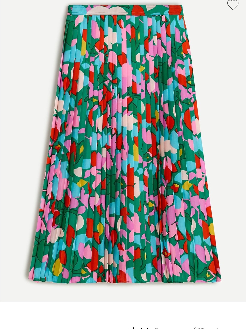 J. Crew Pleated Floral Midi Skirt in Green Multi